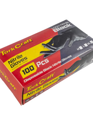 NITRILE GLOVE L/DUTY X-LARGE BLACK 100PC T/BOX