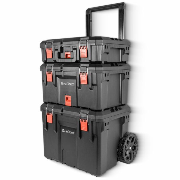 PLASTIC TOOL BOX STORAGE STATION 3 TIER WITH WHEELS