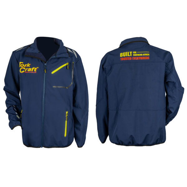 UNISEX SOFT SHELL JACKET BLUE - SMALL