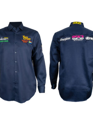 VERMONT MENS COTTON SHIRT NAVY BLUE SMALL - LONG SLEEVE