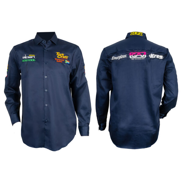 VERMONT MENS COTTON SHIRT NAVY BLUE LARGE - LONG SLEEVE