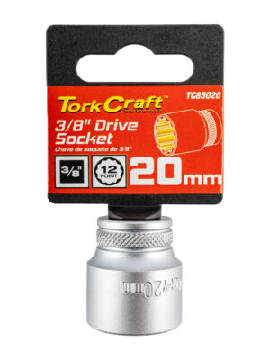 SOCKET 3/8'DR 20MM 12PT CRV