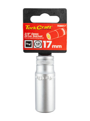 DEEP SOCKET 3/8'DR 17MM 12PT CRV