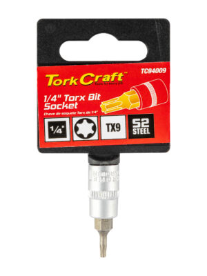 SOCKET BIT 1/4'DR TORX T9 S2 MATERIAL