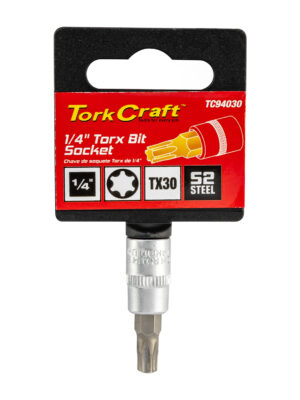 SOCKET BIT 1/4'DR TORX T30 S2 MATERIAL