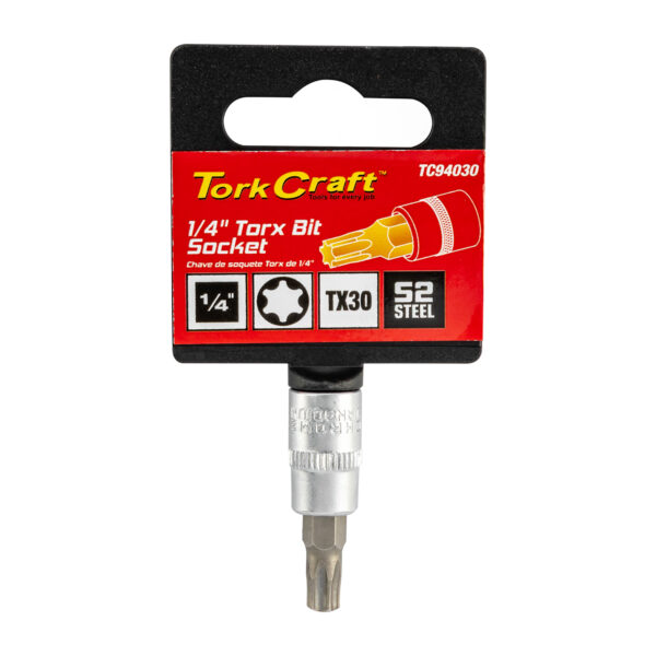 SOCKET BIT 1/4'DR TORX T30 S2 MATERIAL