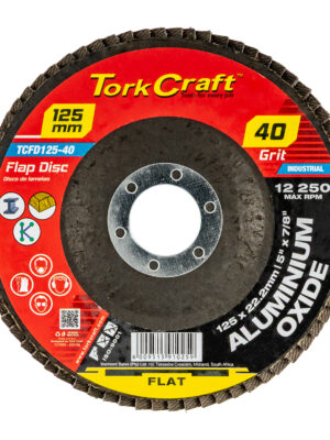 TCFD125-40.jpg FLAP SANDING DISC 125MM 40GRIT A/O