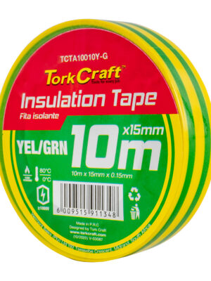 0.15MMX15MMX10M YELLOW AND GREEN INSULATION TAPE