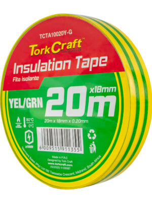 TCTA10020Y-G.jpg 0.20MMX18MMX20M YELLOW AND GREEN INSULATION TAPE