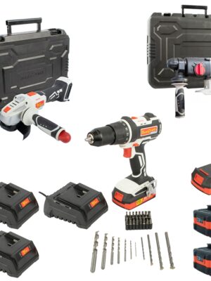 115 ANGLE GRINDER AND ROTARY/ IMP DRILL SET STD CHARGER AND BAT