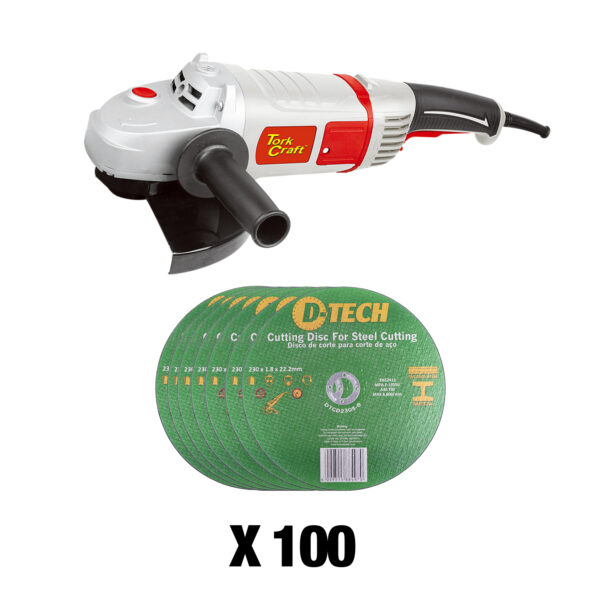 TORKIT044.jpg DTCD230S-100 X2 WITH TCAG0230 ANGLE GRINDER
