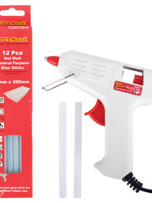 TCGG05001 GLUE GUN WITH TCGS07200-01 GLUE STICKS 12PCE