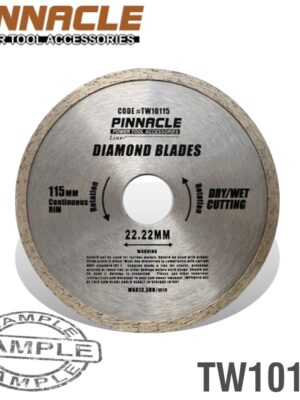 TW10115.jpg DIAMOND BLADE CONT.RIM 115X22.22MM PINNACLE