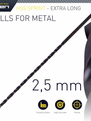 ALP101025.jpg Hss Drill Bit 2.5mm 140 X 95 Extra Long