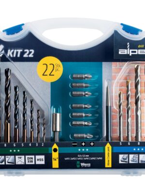 ALP20KIT22.jpg Drill And Screwdriver Bit Set 22 Piece In Carry Case Steel & Masonry