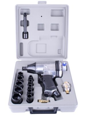 Air Impact Wrench 1/2' 17 Piece Kit Single Hammer
