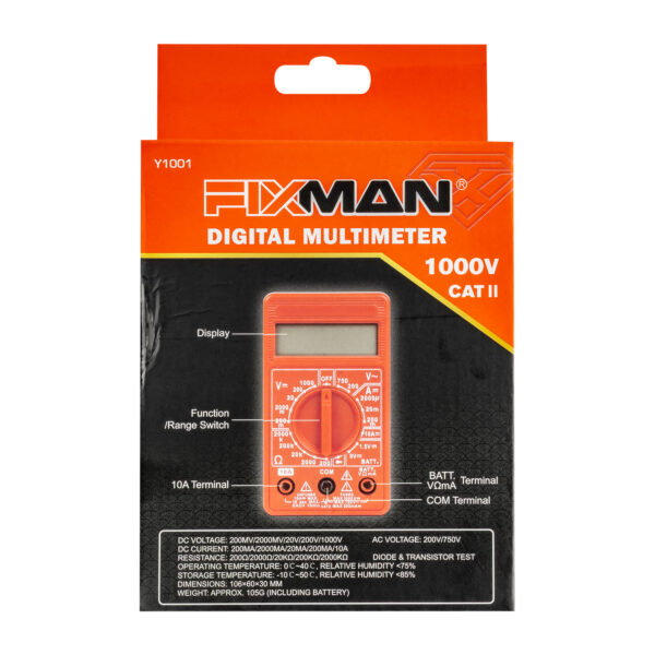 FIX20Y1001.jpg Fixman 1000V CAT II Digital Multimeter