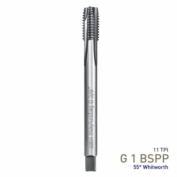 MAY5204038.jpg Maykestag HSS-Co5 Machine Tap G 1 BSPP Straight Fluted Whitworth Pipe Thread