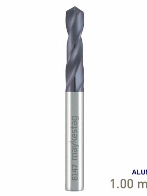 Maykestag Solid Carbide Stub Drill 1mm Short Series DIN 6539 ALUNIT