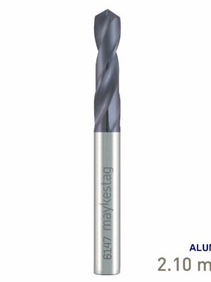Maykestag Solid Carbide Stub Drill 2.1mm Short Series DIN 6539 ALUNIT