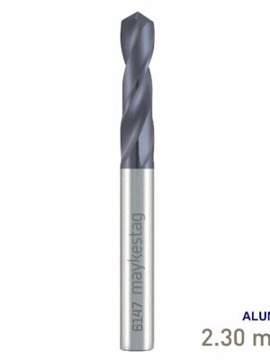Maykestag Solid Carbide Stub Drill 2.3mm Short Series DIN 6539 ALUNIT