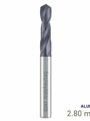 Maykestag Solid Carbide Stub Drill 2.8mm Short Series DIN 6539 ALUNIT