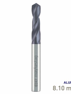Maykestag Solid Carbide Stub Drill 8.1mm Short Series DIN 6539 ALUNIT