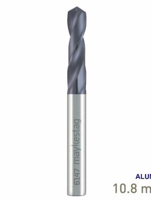 Maykestag Solid Carbide Stub Drill 10.8mm Short Series DIN 6539 ALUNIT