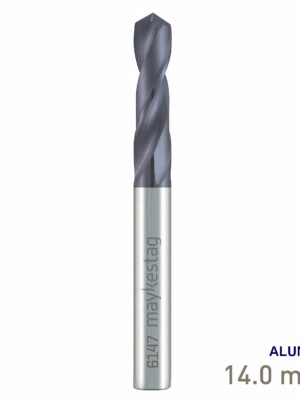 Maykestag Solid Carbide Stub Drill 14mm Short Series DIN 6539 ALUNIT