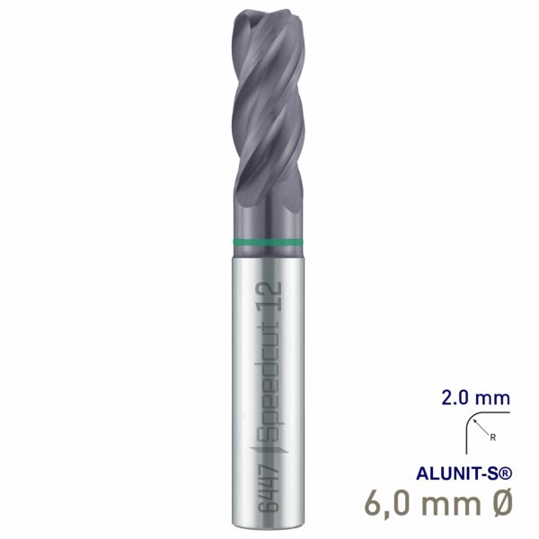 MAY644700620.jpg Maykestag Solid Carbide Corner Radius End Mill 6mm R2 Speedcut Universal ALUNIT-S
