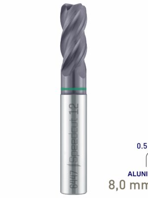 MAY644700805.jpg Maykestag Solid Carbide Corner Radius End Mill 8mm R0.5 Speedcut Universal ALUNIT-S