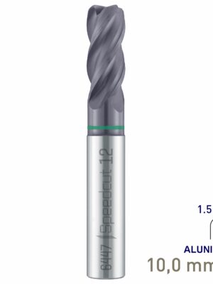 Maykestag Solid Carbide Corner Radius End Mill 10mm R1.5 Speedcut Universal ALUNIT-S