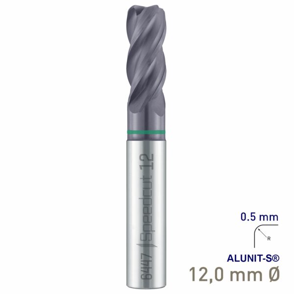 MAY644701205.jpg Maykestag Solid Carbide Corner Radius End Mill 12mm R0.5 Speedcut Universal ALUNIT-S