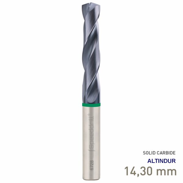 Maykestag Speeddrill+ Universal Solid Carbide Stub Drill ALTINDUR 14.30mm DIN 6537K 3xD