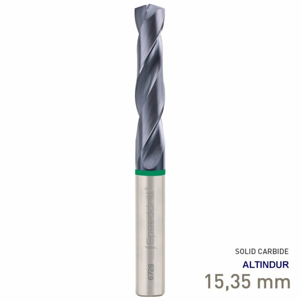 Maykestag Speeddrill+ Universal Solid Carbide Stub Drill ALTINDUR 15.35mm DIN 6537K 3xD