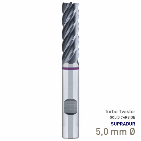 MAY80030050.jpg Maykestag Turbo-Twister Solid Carbide Trochoidal End Mill 5mm Long Series 5 Flute