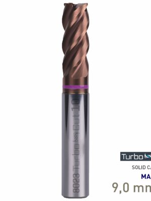 Maykestag Turbo-Cut Allround VHM End Mill 9mm Long 4 Flute MAXDUR