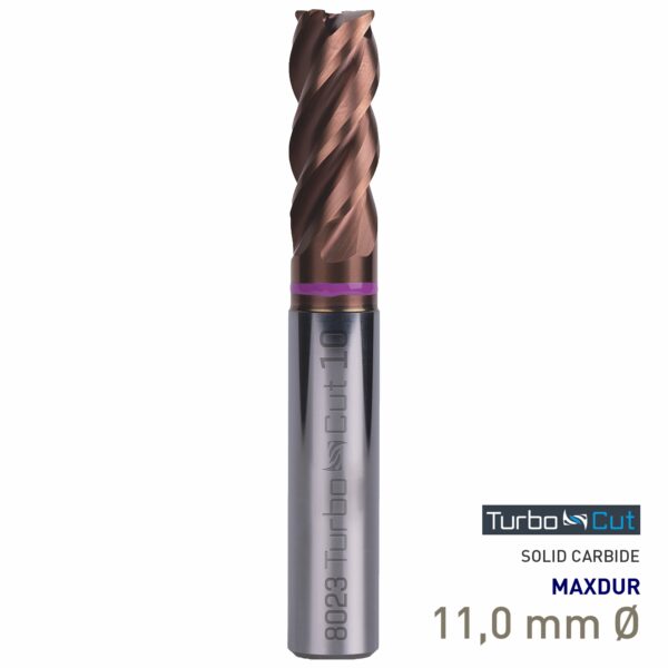 MAY80230110.jpg Maykestag Turbo-Cut Allround VHM End Mill 11mm Long 4 Flute MAXDUR