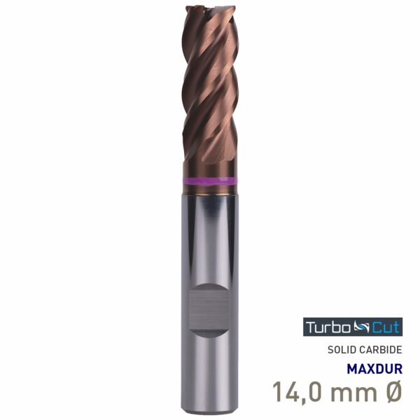 MAY81230140.jpg Maykestag Turbo-Cut Allround Solid Carbide End Mill 14mm Long Series 4 Flute