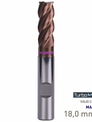 Maykestag Turbo-Cut Allround Solid Carbide End Mill 18mm Long Series 4 Flute