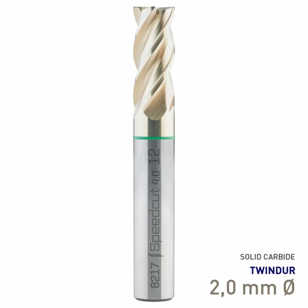 Maykestag Speedcut 4.0 Universal HPC Solid Carbide End Mill 2mm Long Series 3 Flute