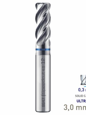 MAY864700303.jpg Maykestag Speedcut 4.0-Inox HPC Corner Radius End Mill 3mm R0.3 Long Series 4 Flute