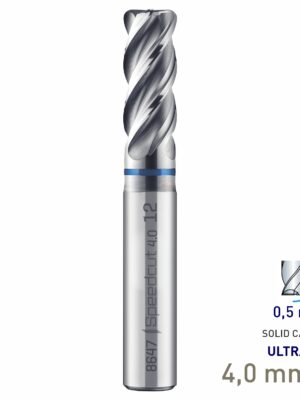 MAY864700405.jpg Maykestag Speedcut 4.0-Inox HPC Corner Radius End Mill 4mm R0.5 Long Series 4 Flute