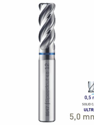 MAY864700505.jpg Maykestag Speedcut 4.0-Inox HPC Corner Radius End Mill 5mm R0.5 Long Series 4 Flute