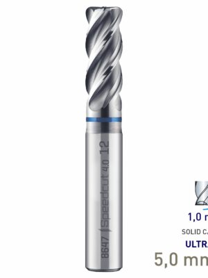 MAY864700510.jpg Maykestag Speedcut 4.0-Inox HPC Corner Radius End Mill 5mm R1.0 Long Series 4 Flute