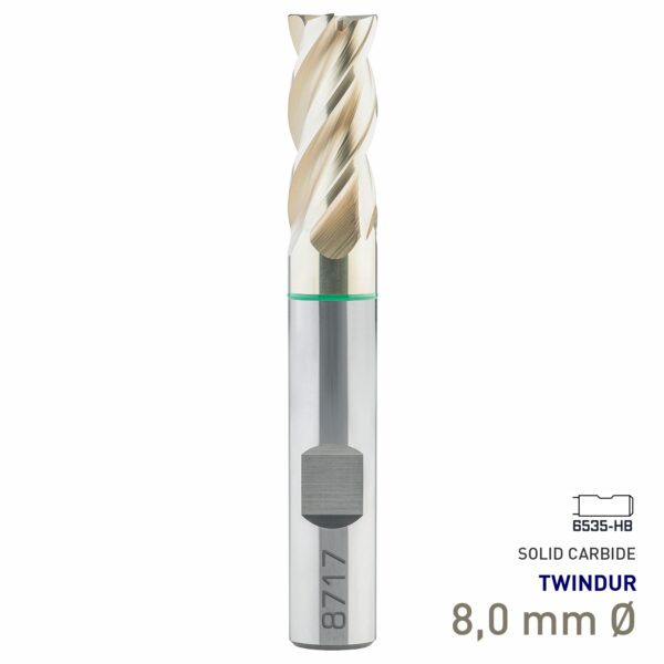 MAY87170080.jpg Maykestag Speedcut 4.0 Universal HPC Solid Carbide End Mill 8mm Long Series 4 Flute TWINDUR