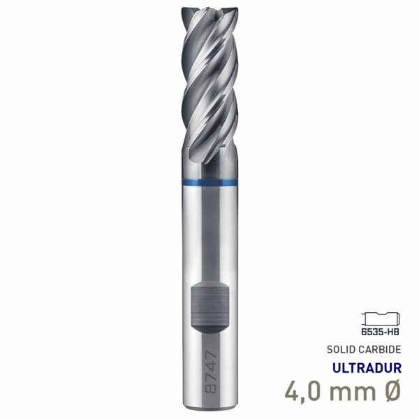 Maykestag Speedcut 4.0-Inox ULTRADUR HPC Solid Carbide End Mill 4mm Long Series 4 Flute
