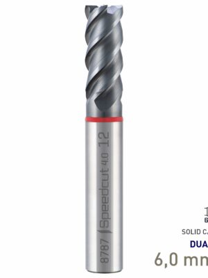 MAY87870060.jpg Maykestag Speedcut 4.0 Ultra Hard Steel 50-65 HRC DUALDUR HPC End Mill 6mm Long Series 4 Flute