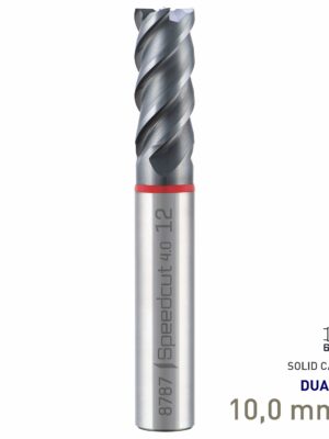 Maykestag Speedcut 4.0 Ultra Hard Steel 50-65 HRC DUALDUR HPC End Mill 10mm Long Series 4 Flute