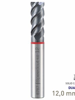 MAY87870120.jpg Maykestag Speedcut 4.0 Ultra Hard Steel 50-65 HRC DUALDUR HPC End Mill 12mm Long Series 4 Flute